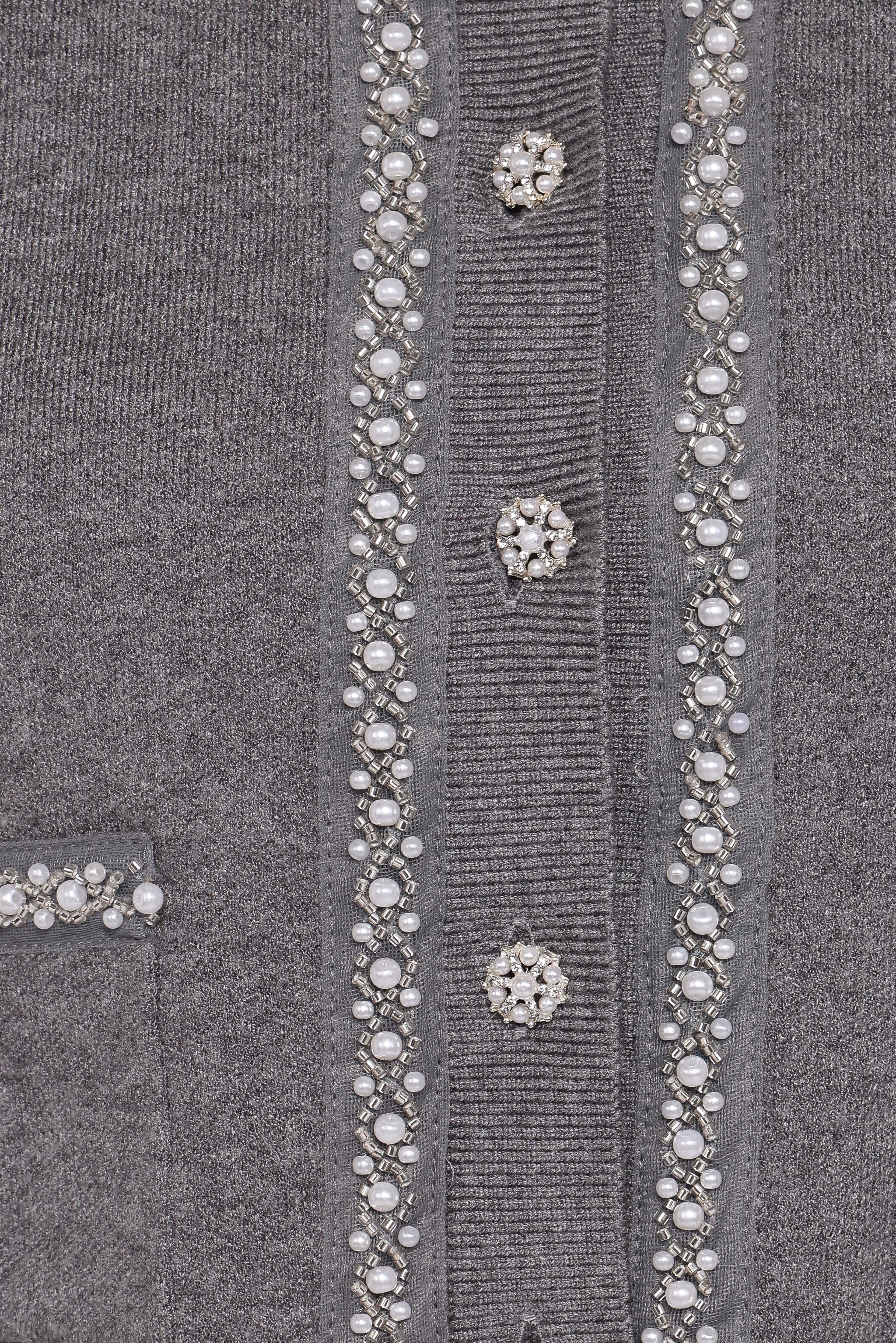 Lumi Pleated Skirt Sweater Set - Grey